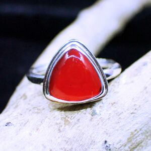 Ring sterling silver red Rosarita fashionable handmade