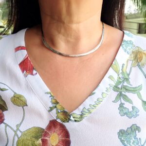 Choker neck ring sterling silver 16 inches versatile