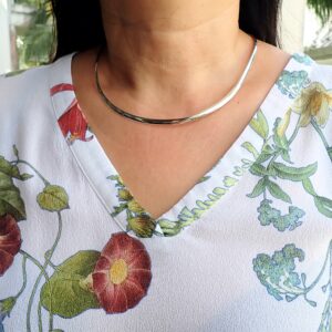 Choker neck ring sterling silver 18 inches versatile