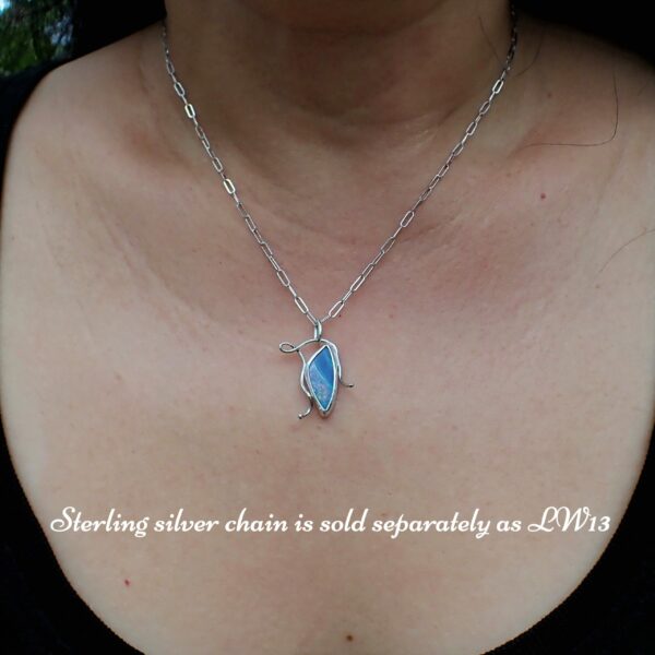 Joie Pendant artisan Australian opal sterling silver