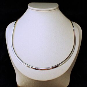 Choker neck ring locking sterling silver made in italy