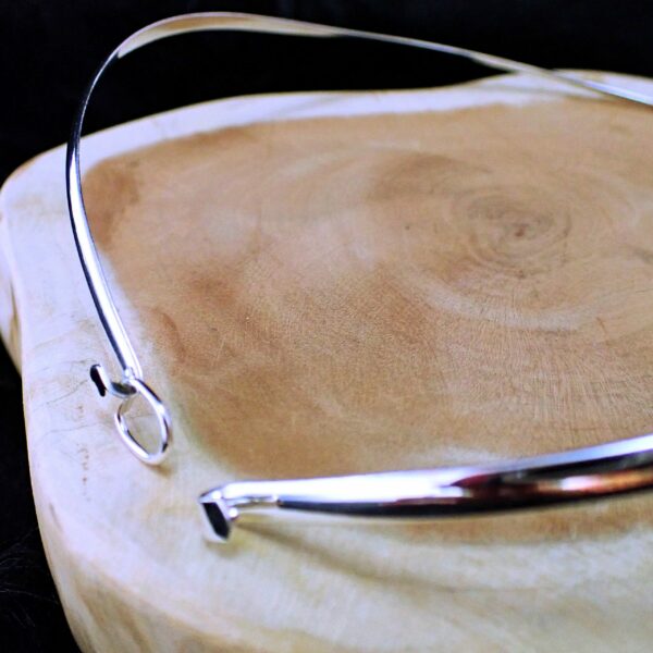 LW42 Choker neck ring locking sterling silver made in italy