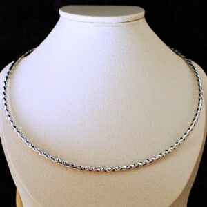 Choker neck ring twisted rope sterling silver made in italy
