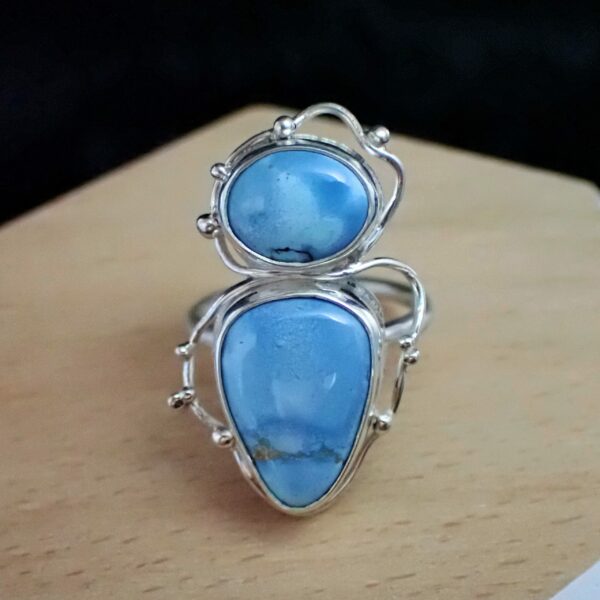 Cassiopeia Ring artisan natural Lavender Turquoise sterling silver handmade