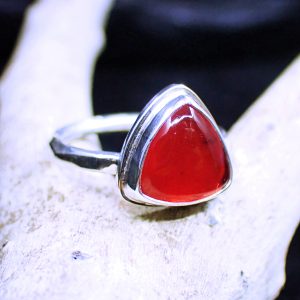 Ring sterling silver red Rosarita fashionable handmade