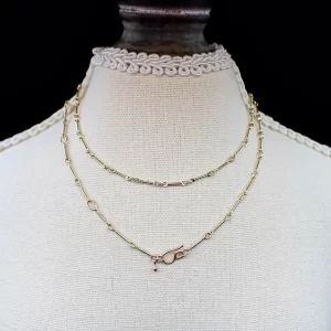 Chain 14K Gold-filled short-bar chain adjustable three lengths