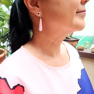 Earrings Queen Conch Drops Sterling SIlver Rhodolite Garnet