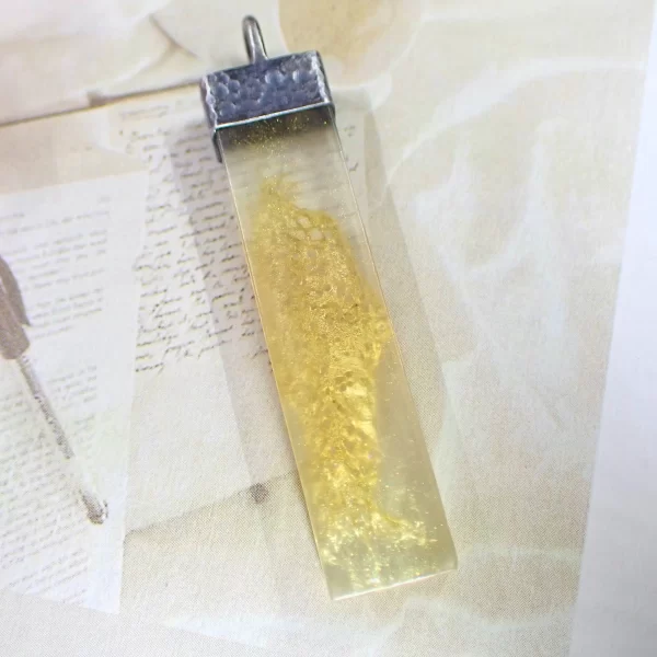 Taylor_5 Pendant oxidized sterling silver wild natural lacey silk cocoon handmade resin