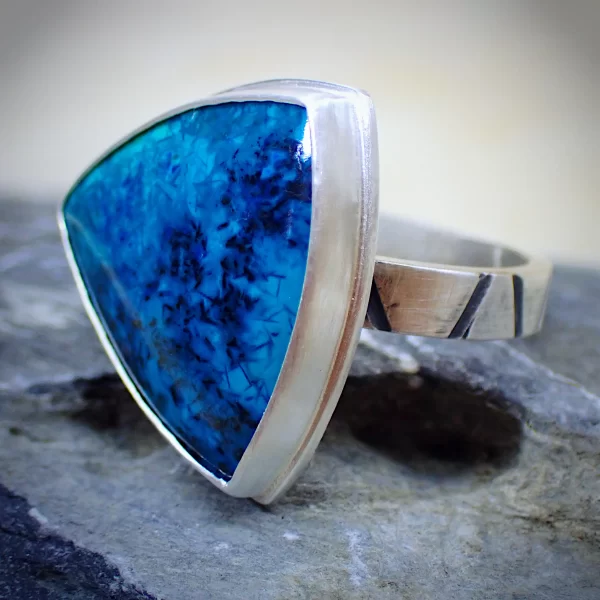 ShattuckiteR_2 Ring sterling silver natural Shattuckite stone handmade