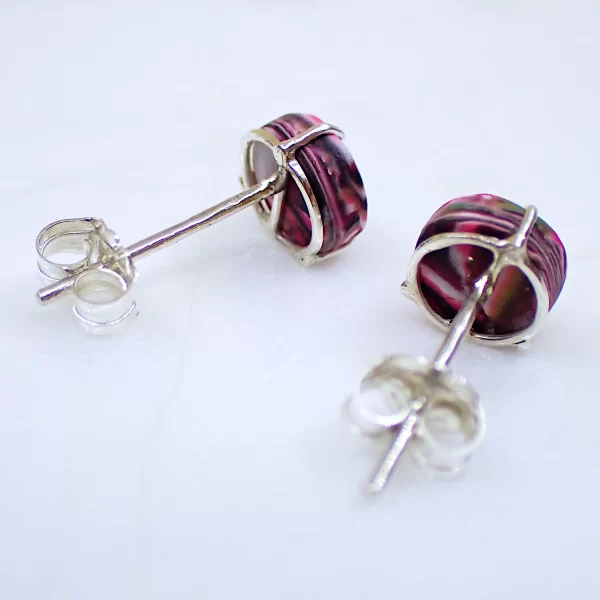 Abstract3_e Earrings ear studs sterling silver handmade polymer clay abstract art