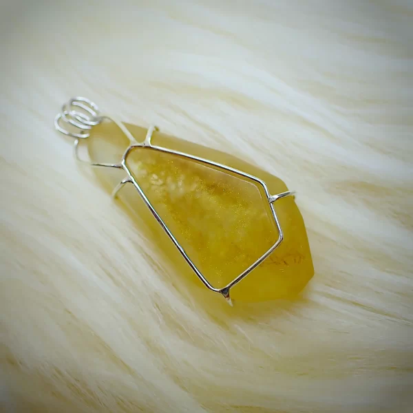 Arcadia_7 Pendant Sterling Silver Natural Silk Cocoon Resin Unique Handmade
