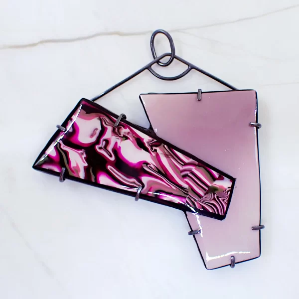 Dreamscape6_e Pendant oxidized sterling silver handmade polymer clay abstract art