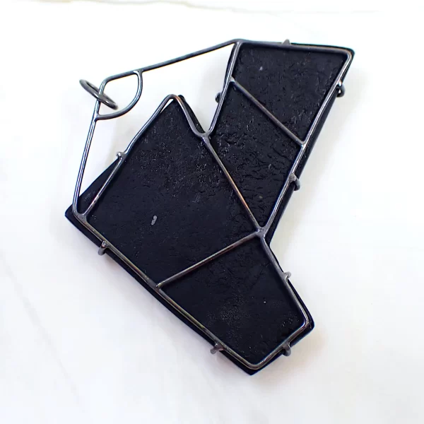 Dreamscape6_g Pendant oxidized sterling silver handmade polymer clay abstract art
