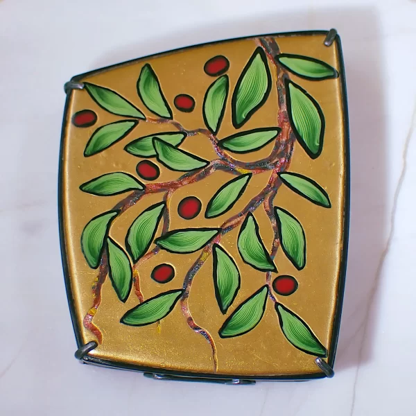 PlantsJapanese_8 Statement pendant nature plants polymer clay mixed media oxidized sterling silver handmade