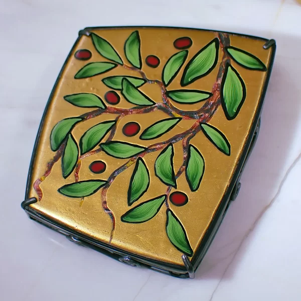 PlantsJapanese_9 Statement pendant nature plants polymer clay mixed media oxidized sterling silver handmade