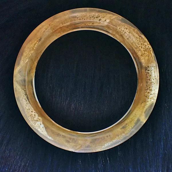 60A_3 Bangle resin wild silk cocoons Cricula natural color flat design minimalist