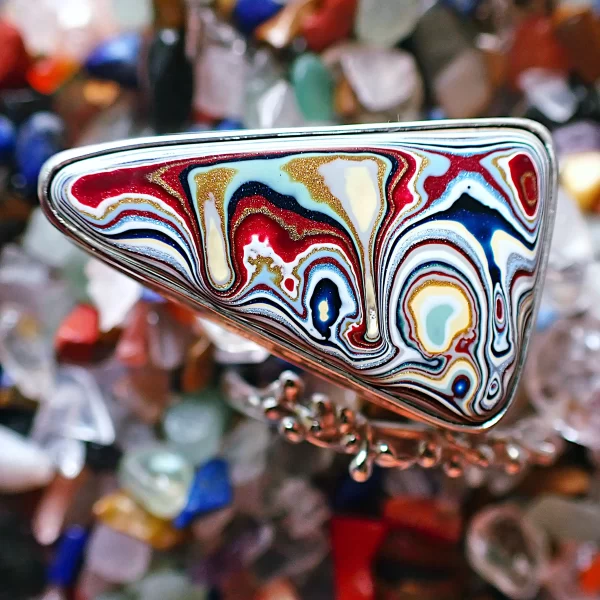 Drip_4 Ring statement open ended sterling silver Hazelwood Fordite unique design handmade