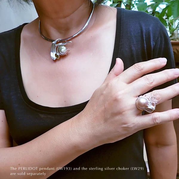 Paisley_14 Ring statement sterling silver mabe pearl paisley pattern uniquely handmade