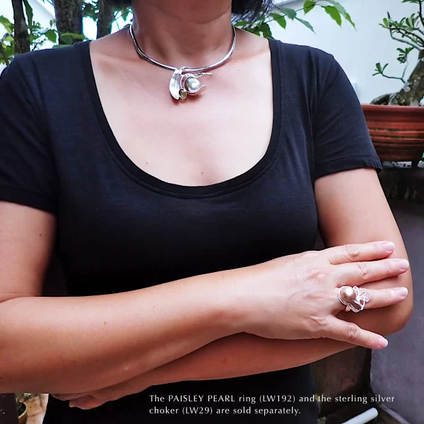 Perlidot_7 Pendant pearl peridot olive branch leaves fruit sterling silver nature inspired handmade