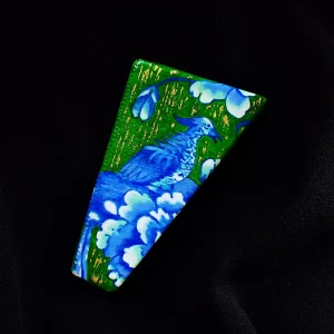 Brooch accessory polymer clay chinoiserie contemporary style handmade