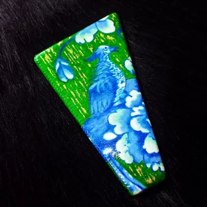 Brooch accessory polymer clay chinoiserie contemporary style handmade