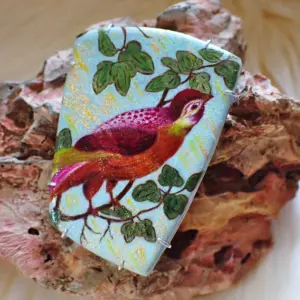 Pendant accessory polymer clay nature birds garden contemporary art handmade