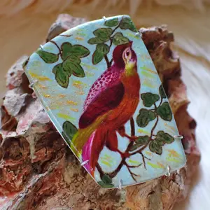 Pendant accessory polymer clay nature birds garden contemporary art handmade