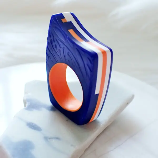 AoiKitsu_2 Ring statement fun quirky colorful candy chunky statement modern polymer clay handmade