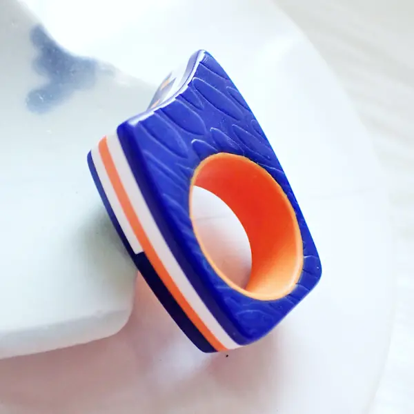AoiKitsu_5 Ring statement fun quirky colorful candy chunky statement modern polymer clay handmade