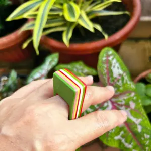 Ring statement fun quirky colorful candy chunky statement modern polymer clay handmade