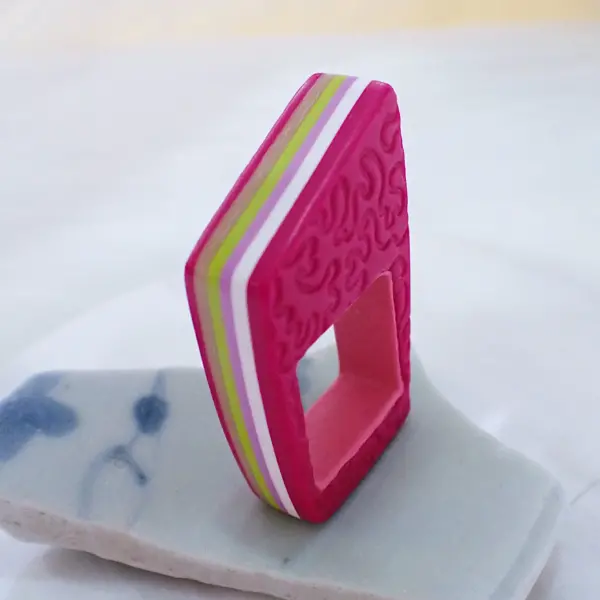 Petunia_3 Ring statement fun quirky colorful candy chunky statement modern polymer clay handmade