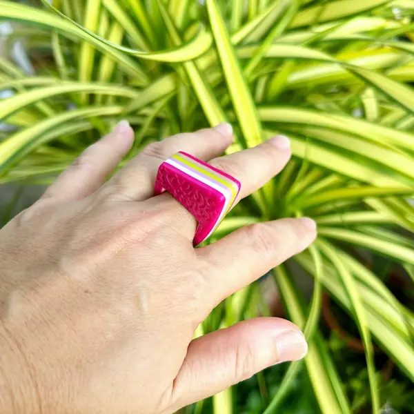 Petunia_8 Ring statement fun quirky colorful candy chunky statement modern polymer clay handmade