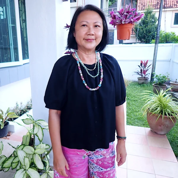 CC_3 Knotted Necklace Tiered Layered Mixed Beads Glass Wood Shell Freshwater Pearls Woven Silk Chain Cotton Candy Colors Handmade