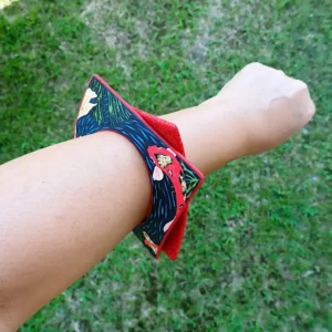 Bangles square curved thin polymer clay handcrafted koi pond wearable art contemporary nature inspired