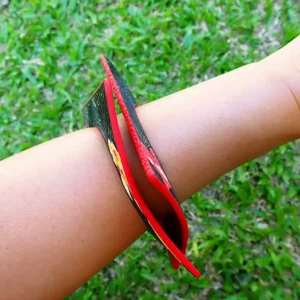 Bangles square curved thin polymer clay handcrafted koi pond wearable art contemporary nature inspired