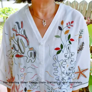 Pendant mixed metals iridescent ammolite open framework organic botanical handmade