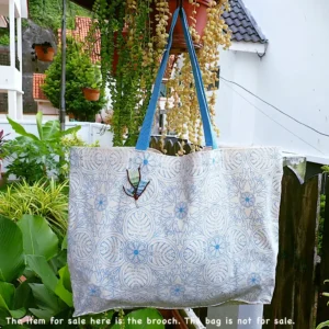 Brooch handmade wearable art nature inspired sterling silver branch loom weaving tapestry gradient colors