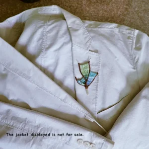 Brooch handmade wearable art nature inspired sterling silver branch loom weaving tapestry gradient colors