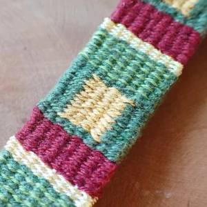 Handwoven key fob leather tab handstitched brass swivel lobster clasp